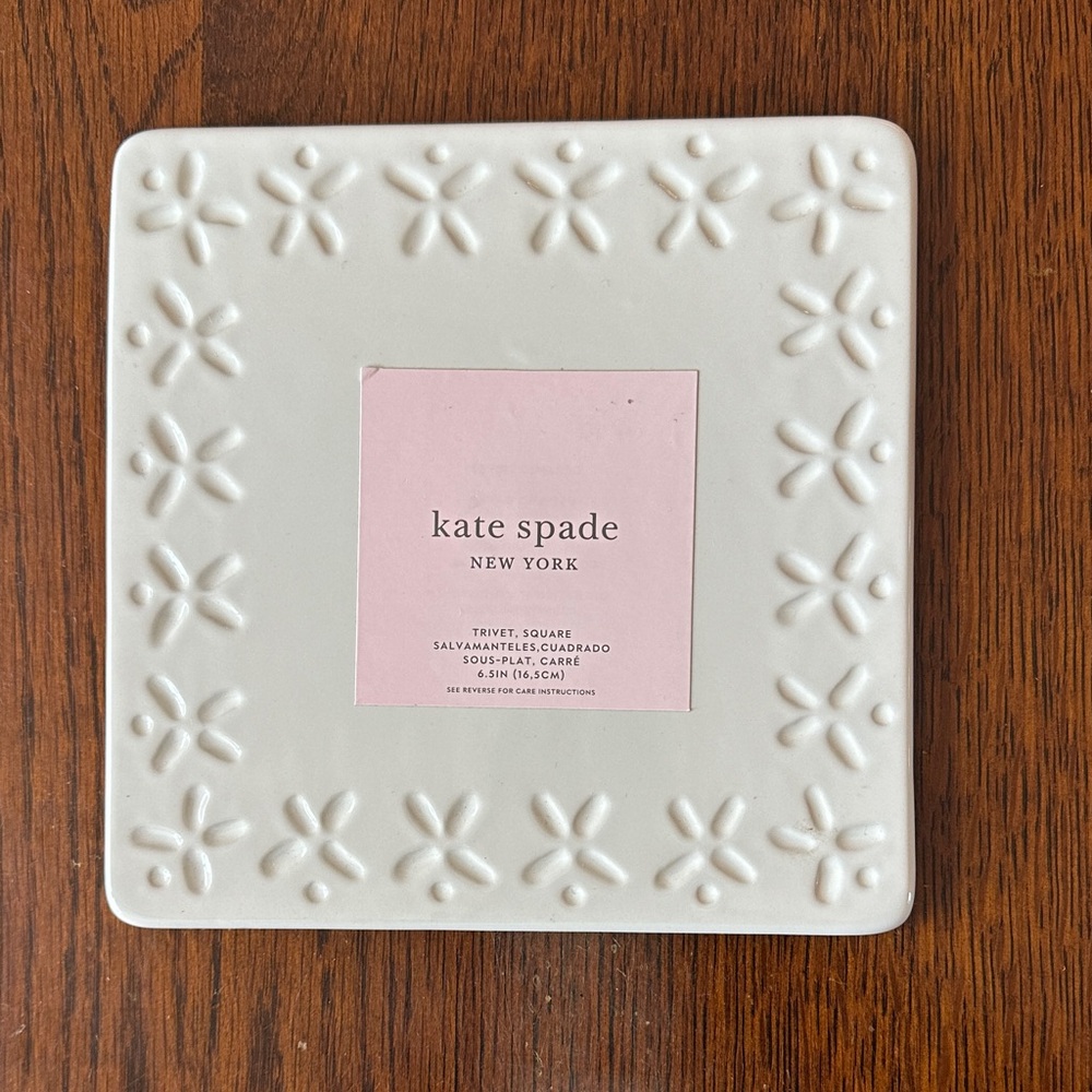 New Kate Spade Willow Drive Lenox Trivet Square Tray Plate 6.5 inches